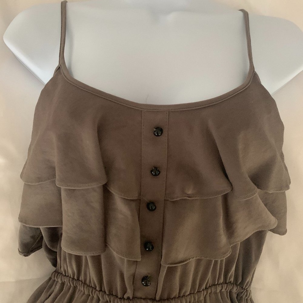 Empire Waist Army Green Mini Dress, Size Small